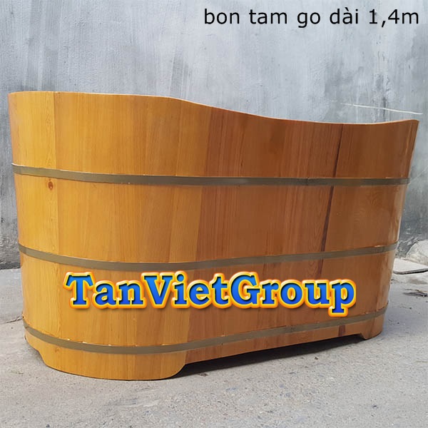 BỒN TẮM GỖ PƠ MU DÁNG DÀI CÓ ĐƯỜNG KÍNH 1,4M