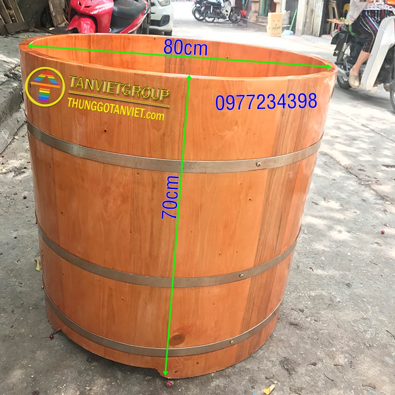 bồn tắm gỗ tròn