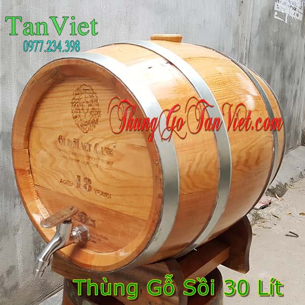 THÙNG GỖ SỒI Ủ RƯỢU LOẠI 30L